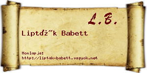Lipták Babett névjegykártya